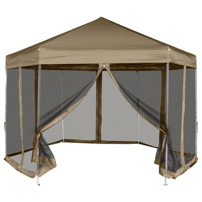 Carpa Desplegable Hexagonal 6 Paredes Blanco 3,6X3,1M