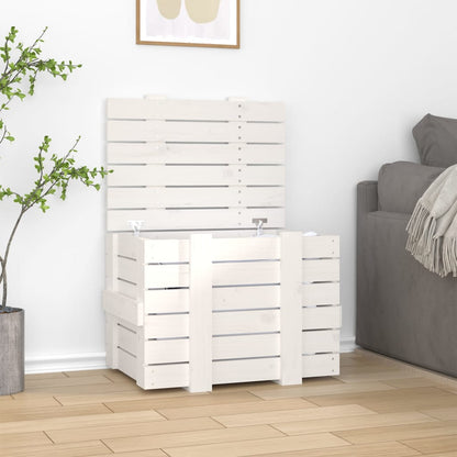 Caja Almacenaje Madera Maciza Pino 91X40,5X42 Cm