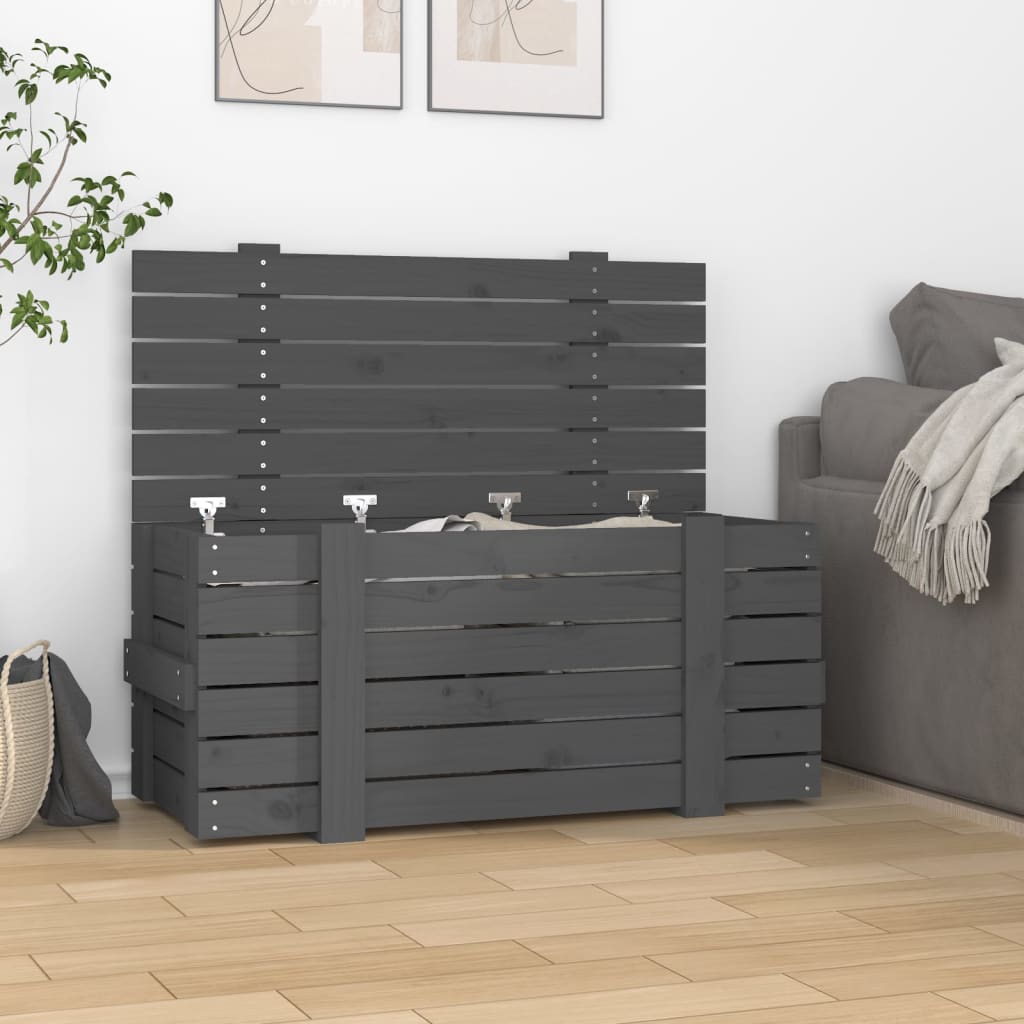 Caja Almacenaje Madera Maciza Pino 91X40,5X42 Cm