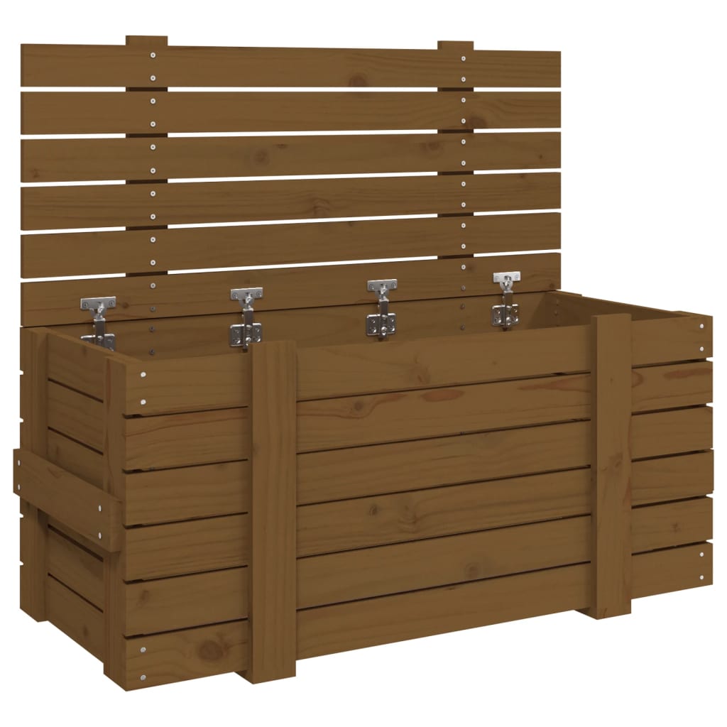 Caja Almacenaje Madera Maciza Pino 91X40,5X42 Cm