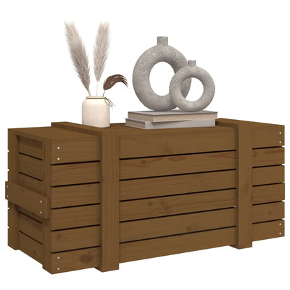 Caja Almacenaje Madera Maciza Pino 91X40,5X42 Cm