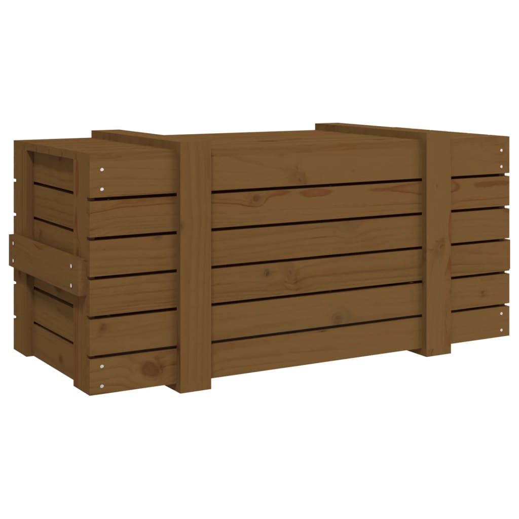 Caja Almacenaje Madera Maciza Pino 91X40,5X42 Cm