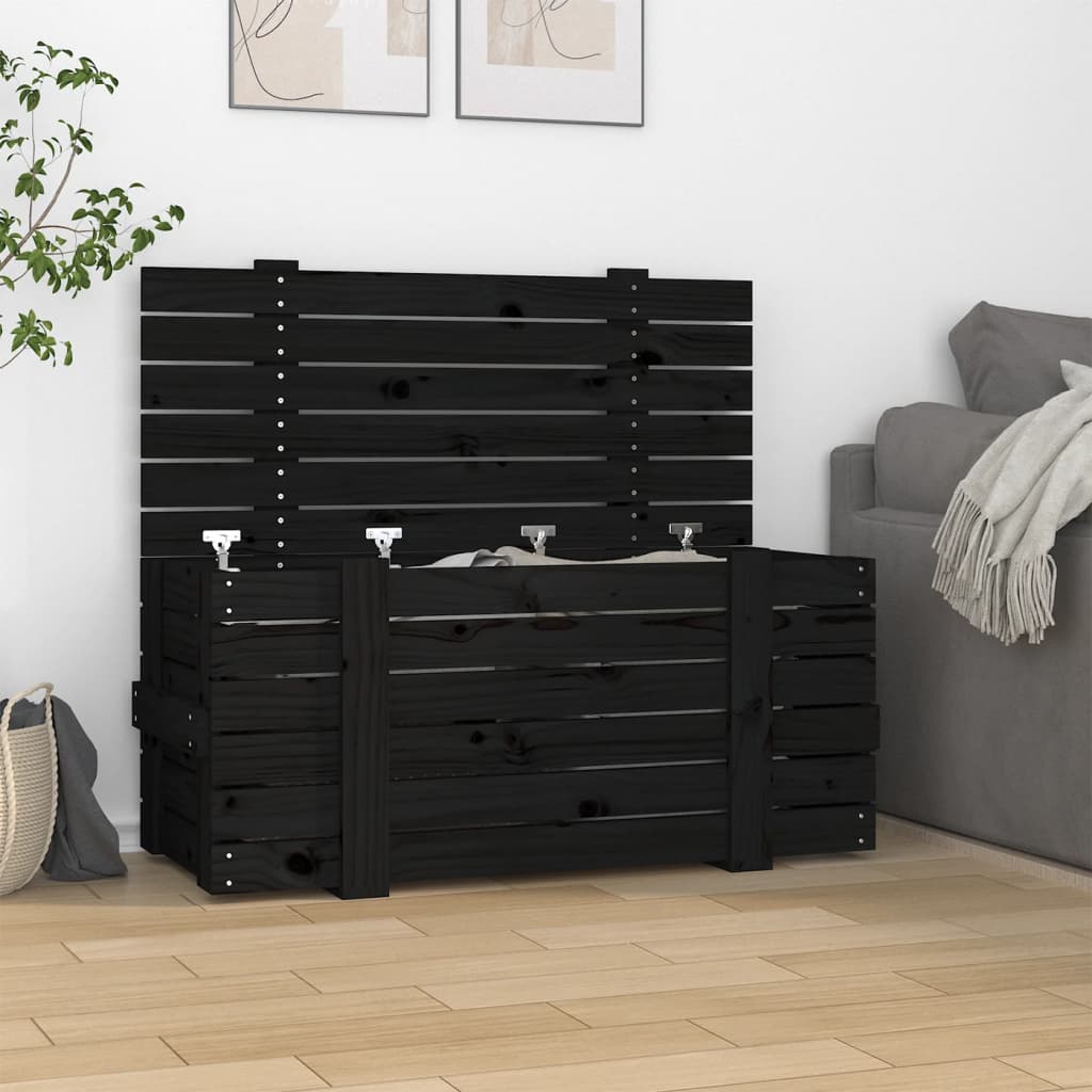 Caja Almacenaje Madera Maciza Pino 91X40,5X42 Cm