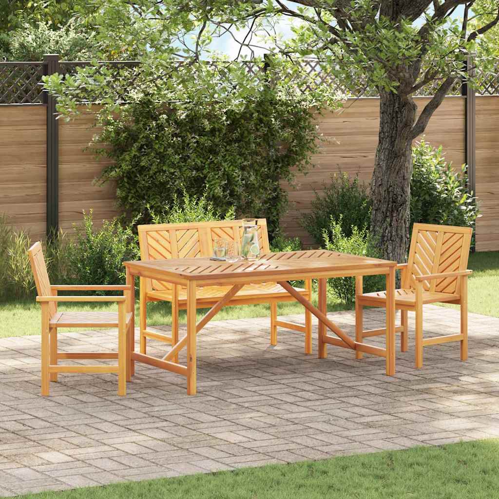 Conjunto De Comedor De Jardín 3 Pcs Marrón