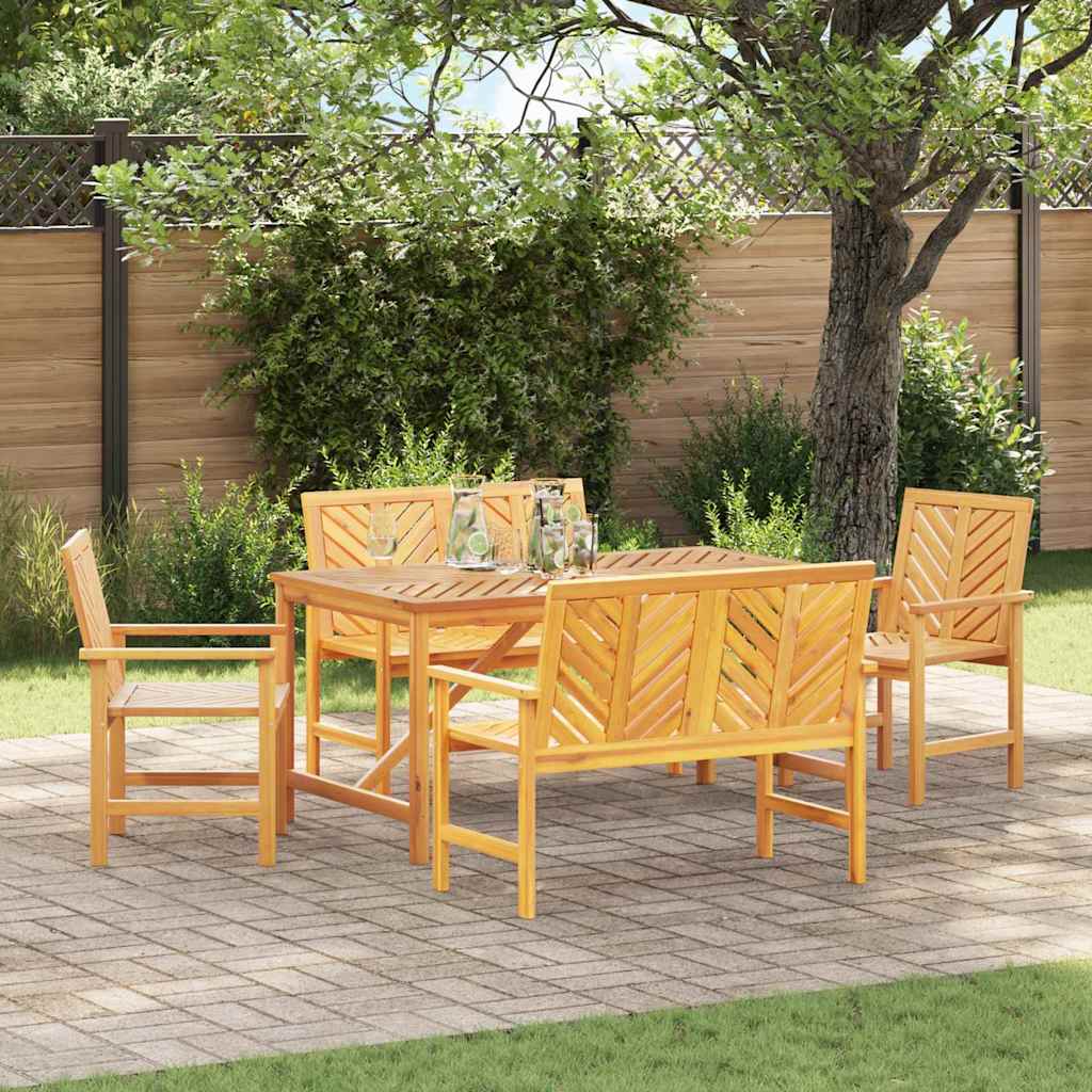 Conjunto De Comedor De Jardín 3 Pcs Marrón
