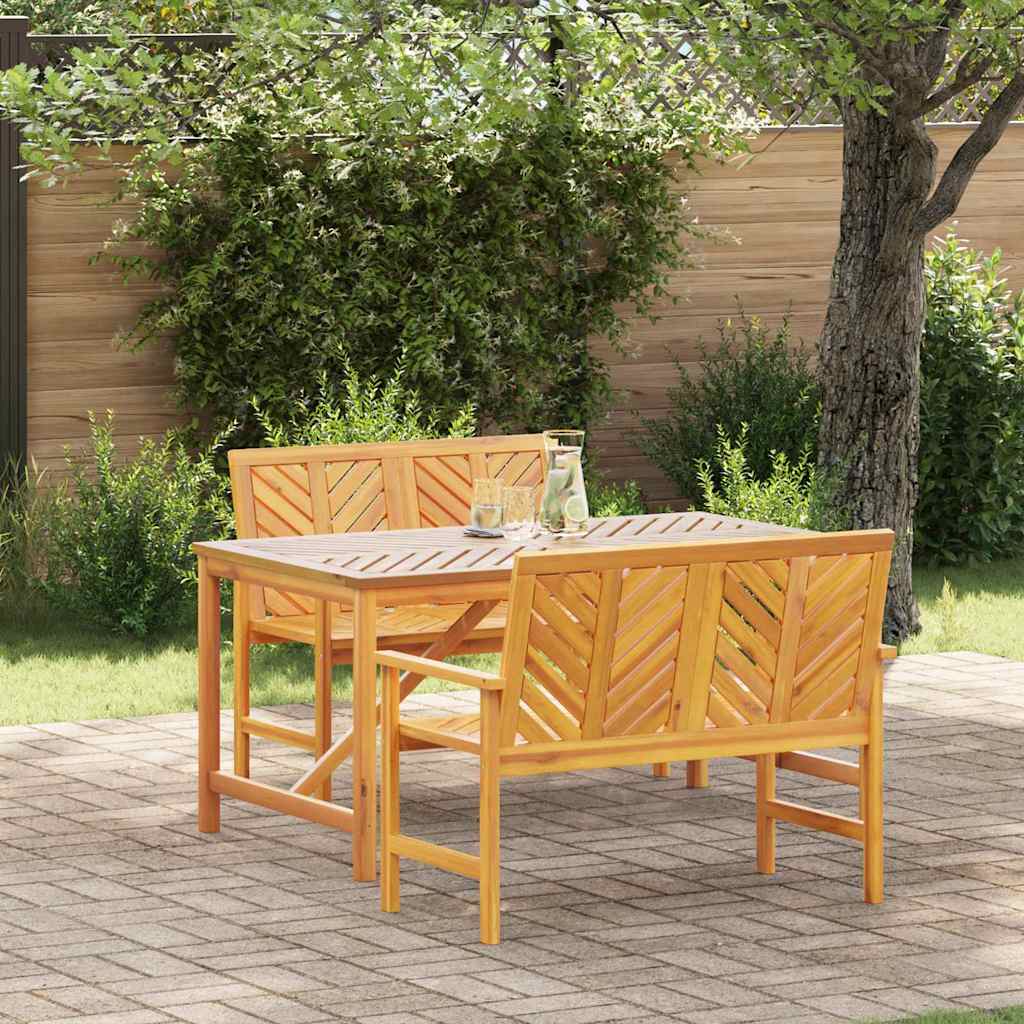 Conjunto De Comedor De Jardín 3 Pcs Marrón