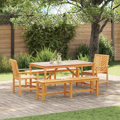 Conjunto De Comedor De Jardín 3 Pcs Marrón