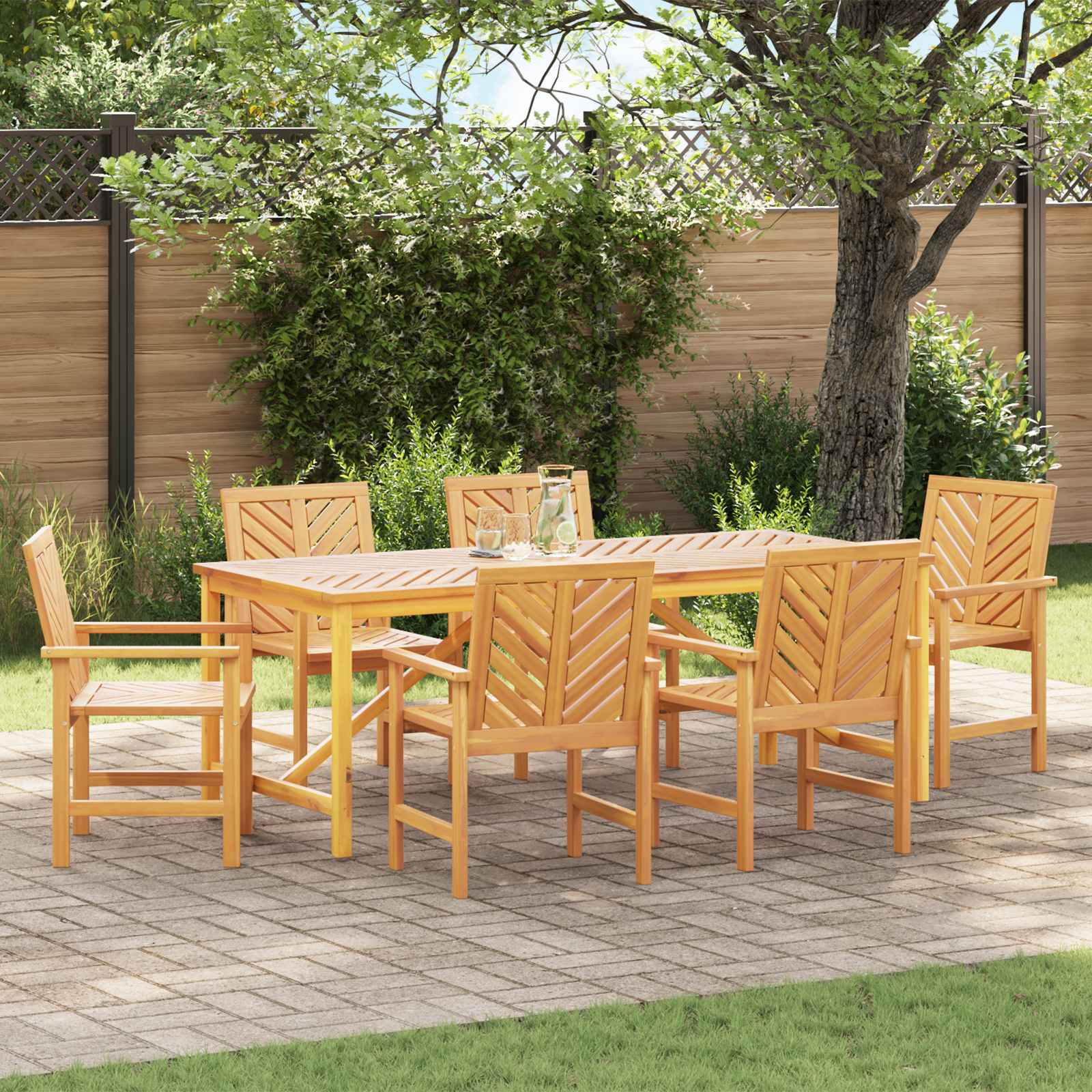 Conjunto De Comedor De Jardín 3 Pcs Marrón
