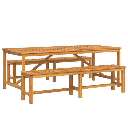 Conjunto De Comedor De Jardín 3 Pcs Marrón