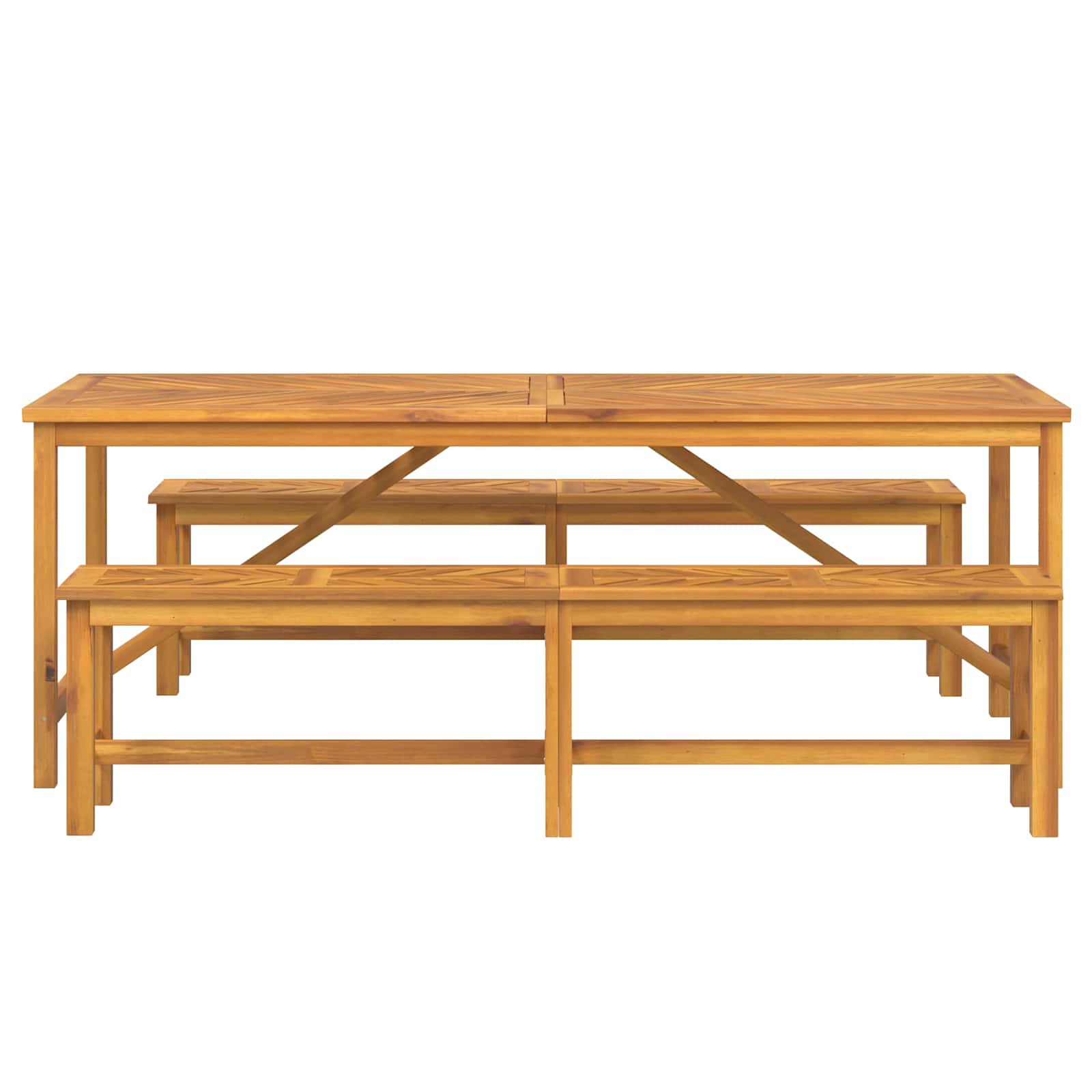 Conjunto De Comedor De Jardín 3 Pcs Marrón