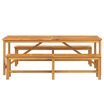 Conjunto De Comedor De Jardín 3 Pcs Marrón