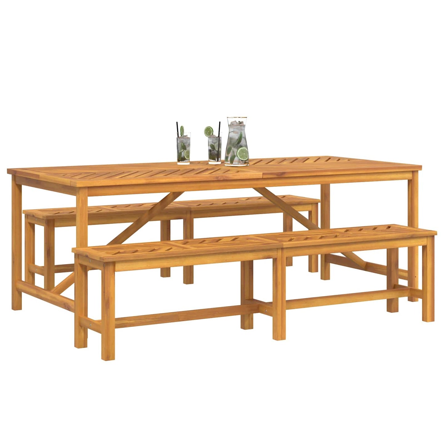 Conjunto De Comedor De Jardín 3 Pcs Marrón