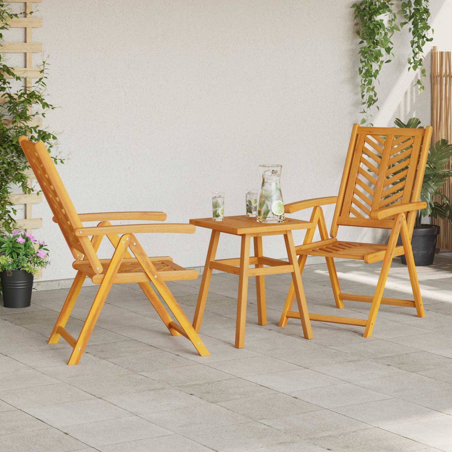 Conjunto De Comedor De Jardín 3 Pcs Marrón