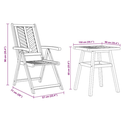 Conjunto De Comedor De Jardín 3 Pcs Marrón