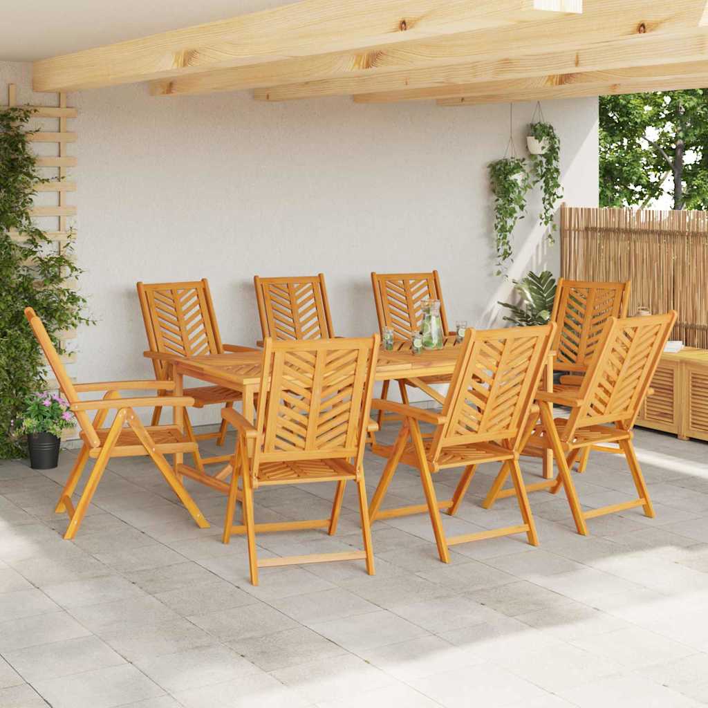 Conjunto De Comedor De Jardín 9 Pcs Marrón