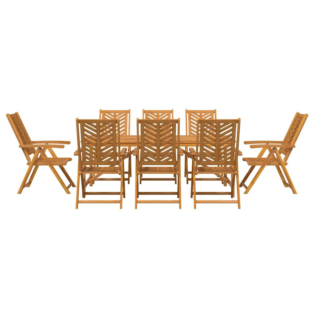Conjunto De Comedor De Jardín 9 Pcs Marrón