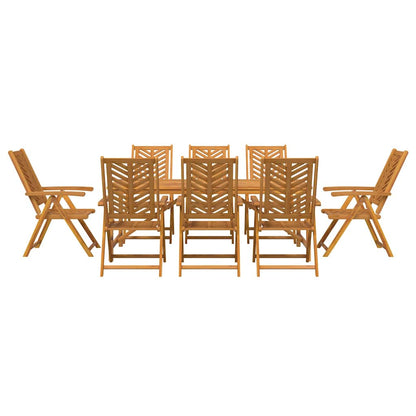 Conjunto De Comedor De Jardín 9 Pcs Marrón