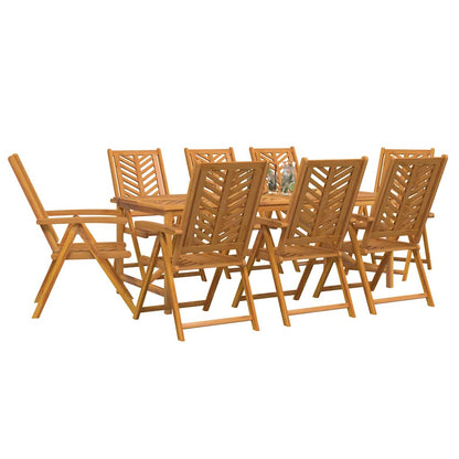 Conjunto De Comedor De Jardín 9 Pcs Marrón