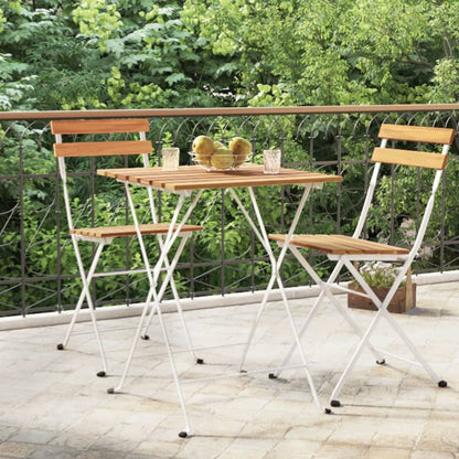 Mesa Bistró De Terraza Madera Maciza De Acacia 55X54X71 Cm