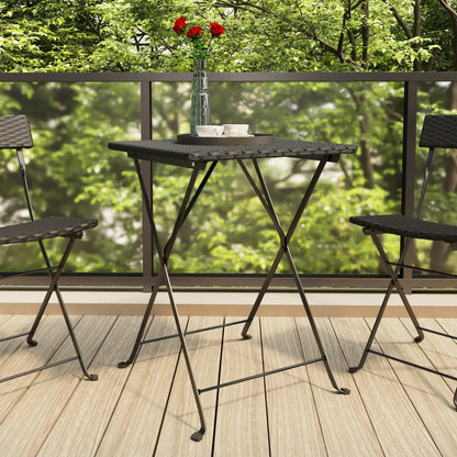 Mesa De Cafetería Plegable Ratán Sintético 55X54X71 Cm