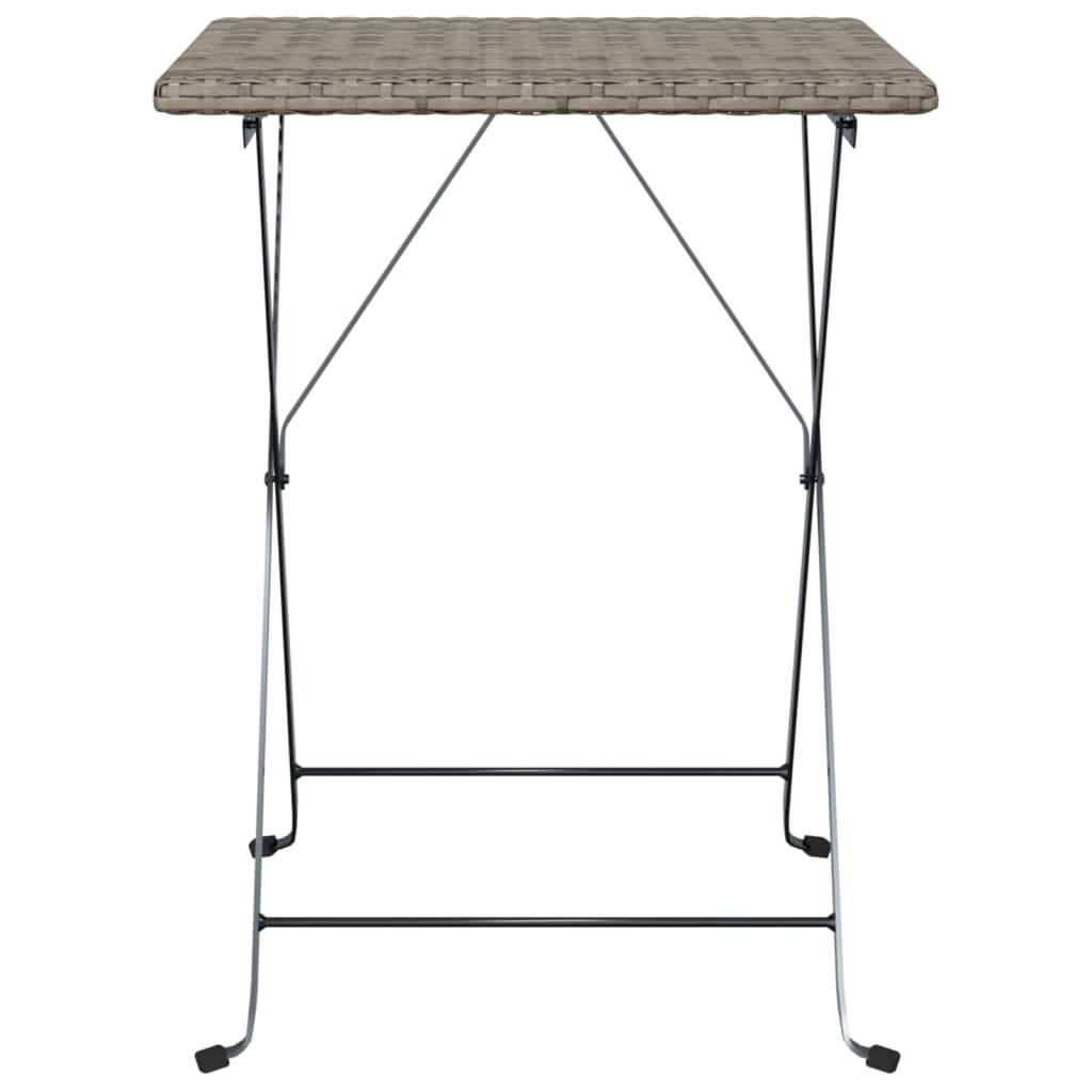 Mesa De Cafetería Plegable Ratán Sintético 55X54X71 Cm