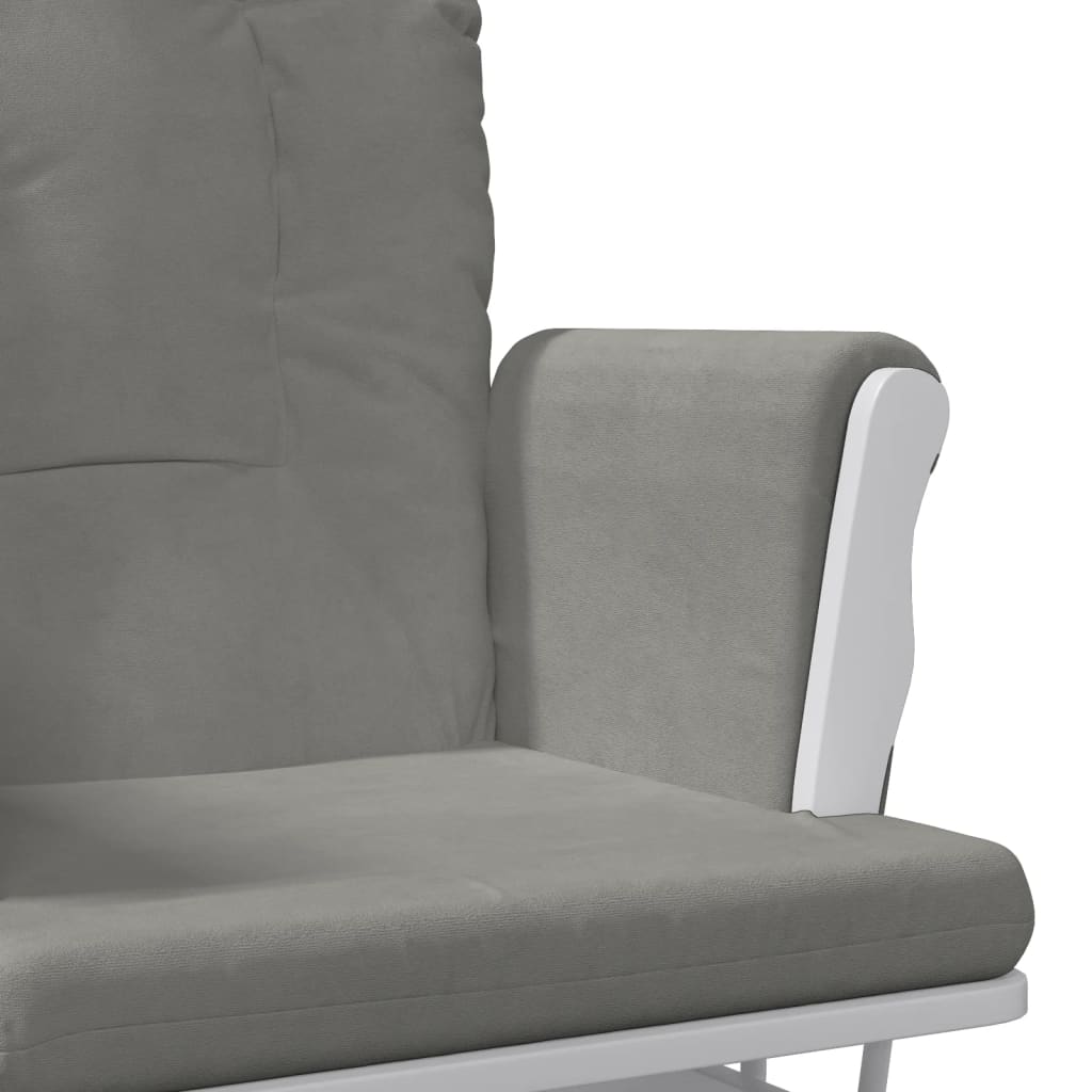 Sillón De Lactancia Con Taburete Tela Gris Claro