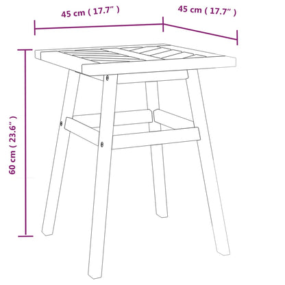 Mesa Auxiliar Madera Maciza Acacia 45X45X60 Cm