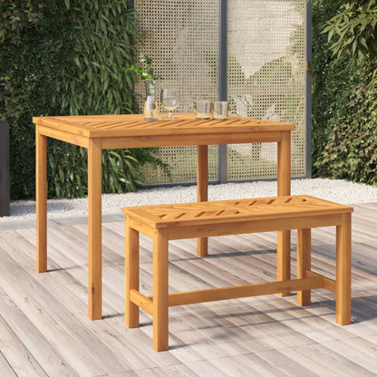 Mesa De Comedor De Jardín Madera Maciza De Acacia