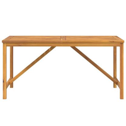 Mesa De Comedor De Jardín Madera Maciza De Acacia