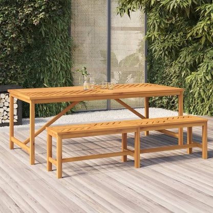 Mesa De Comedor De Jardín Madera Maciza De Acacia