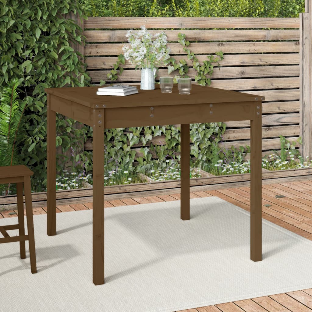 Mesa De Jardín Madera Maciza De Pino 159,5X82,5X76 Cm