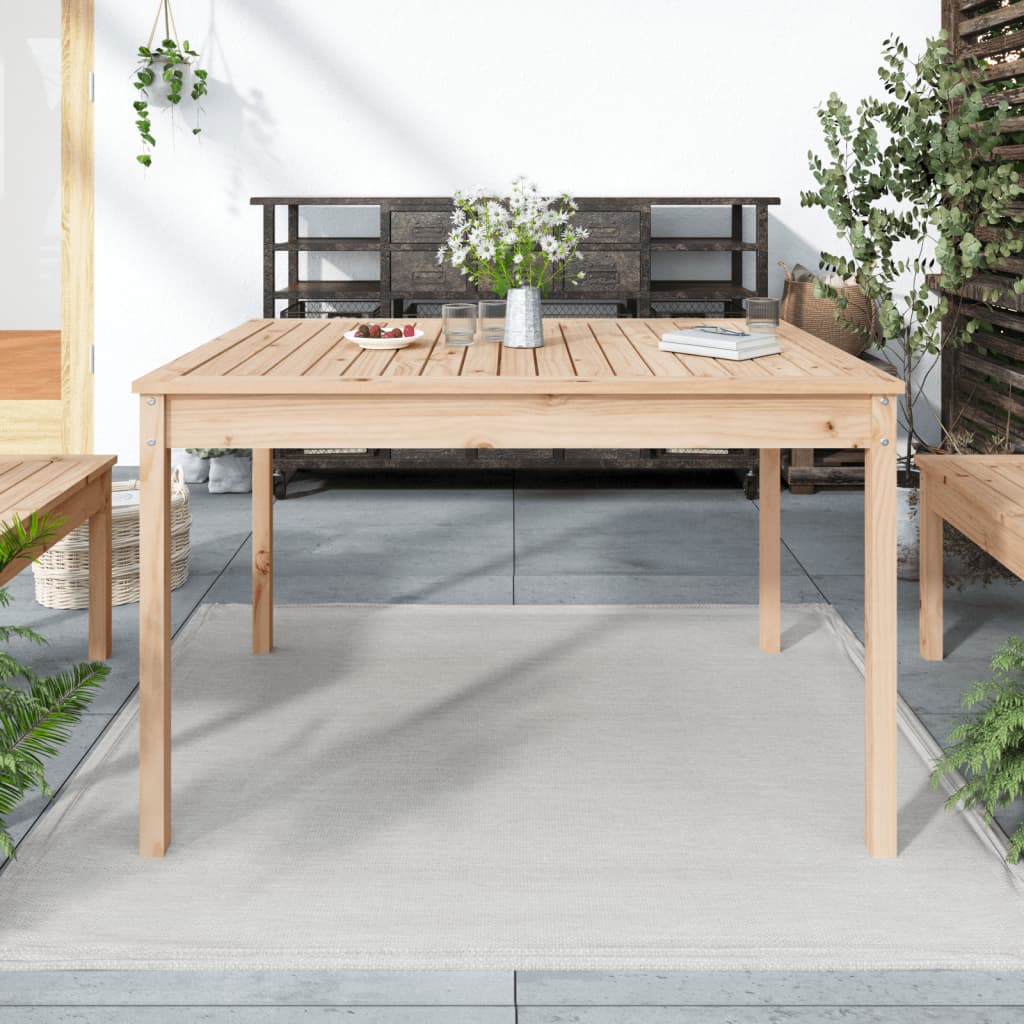 Mesa De Jardín Madera Maciza De Pino 159,5X82,5X76 Cm