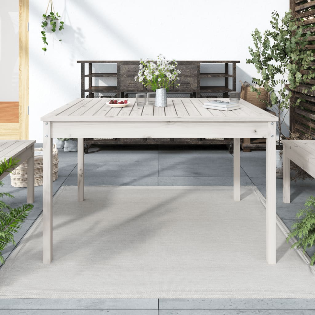 Mesa De Jardín Madera Maciza De Pino 159,5X82,5X76 Cm