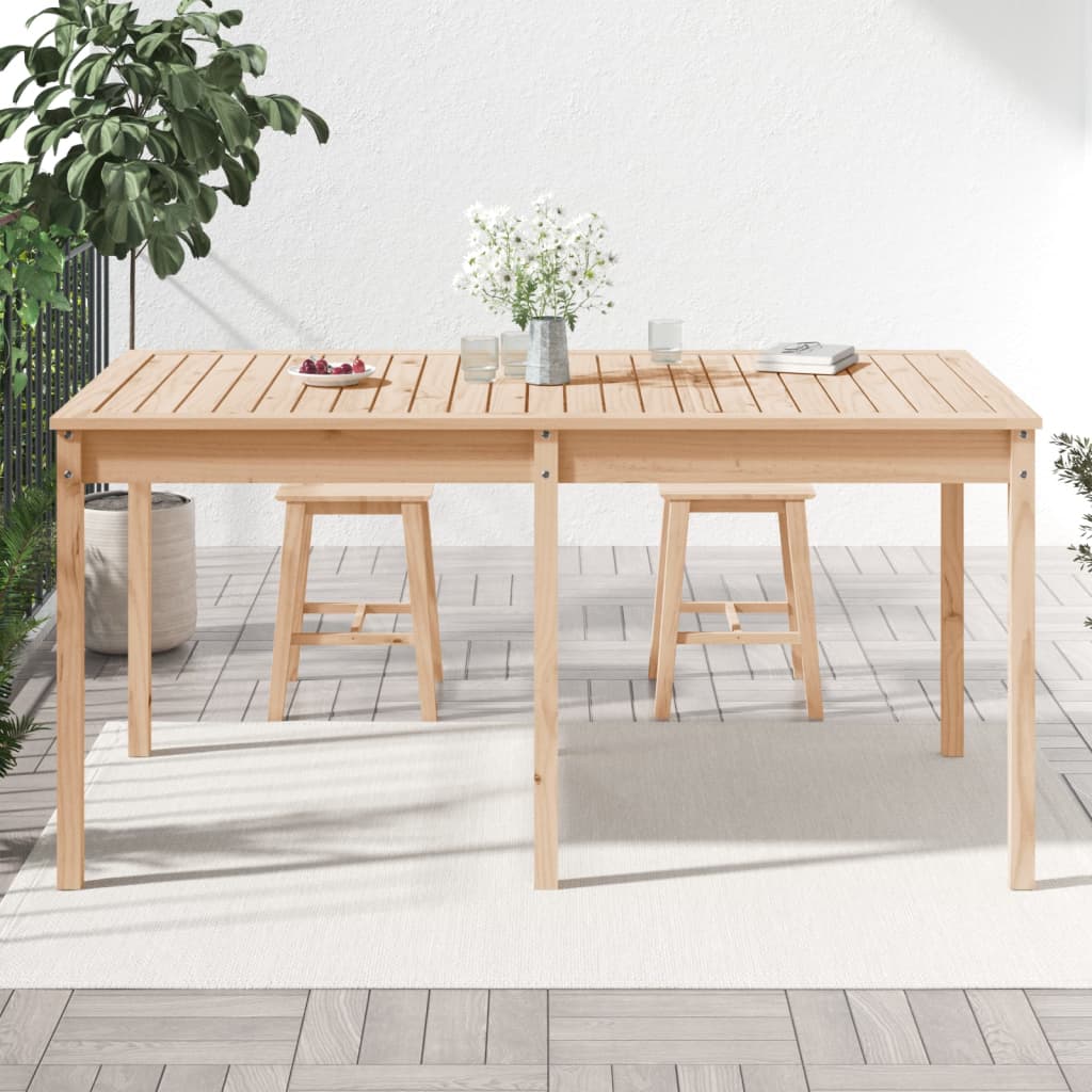 Mesa De Jardín Madera Maciza De Pino 159,5X82,5X76 Cm