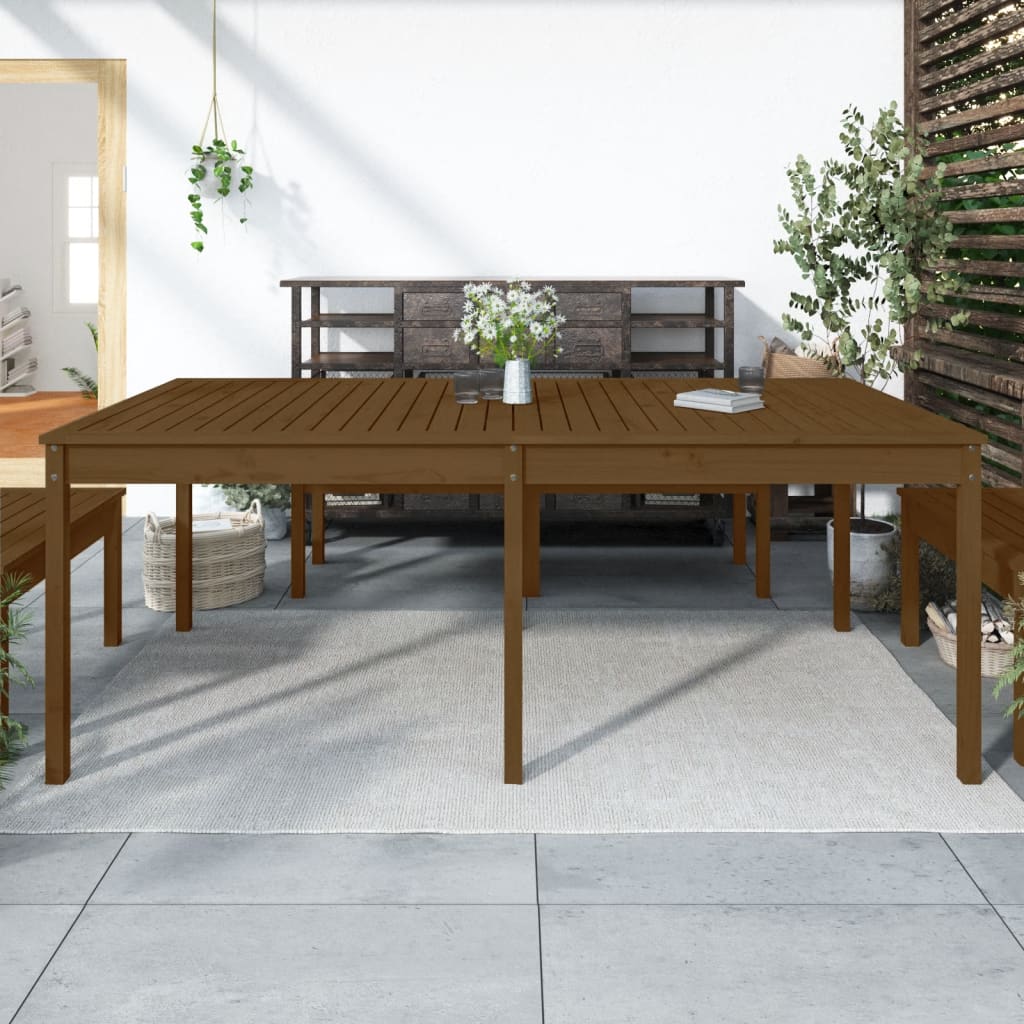 Mesa De Jardín Madera Maciza De Pino 159,5X82,5X76 Cm