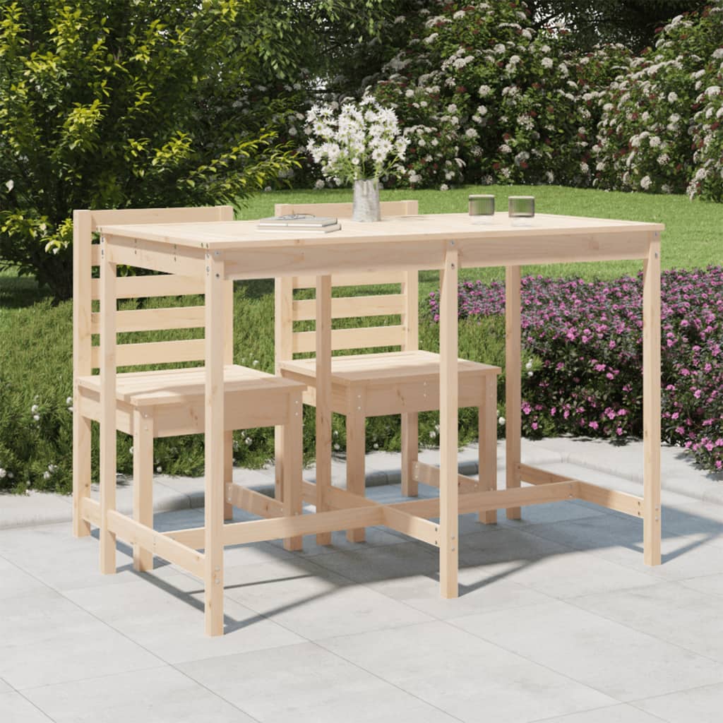 Mesa De Jardín Madera Maciza 159,5X82,5X110 Cm