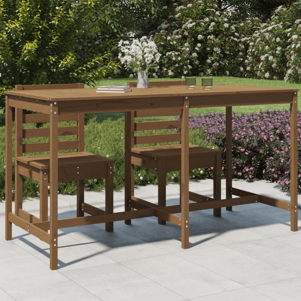 Mesa De Jardín Madera Maciza 159,5X82,5X110 Cm