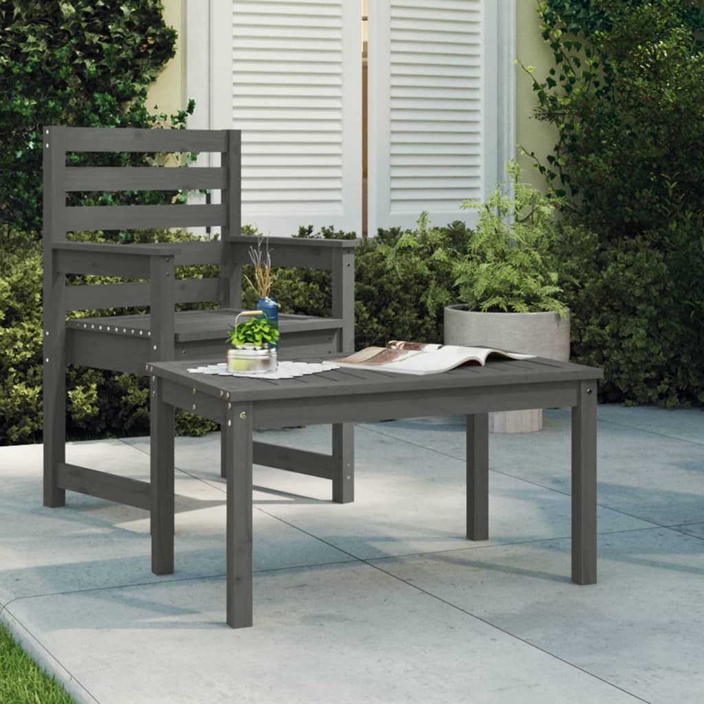Mesa De Jardín Madera Maciza 82,5X82,5X45 Cm