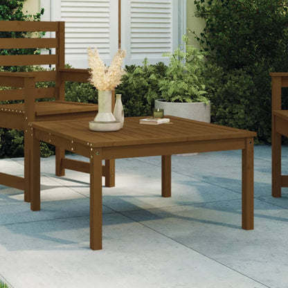 Mesa De Jardín Madera Maciza 82,5X82,5X45 Cm