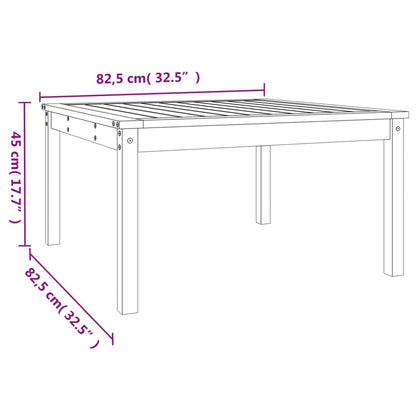 Mesa De Jardín Madera Maciza 82,5X82,5X45 Cm