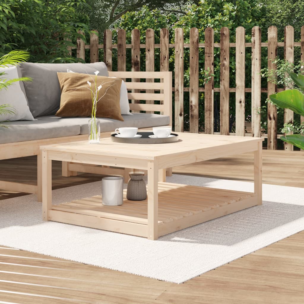 Mesa De Jardín Madera Maciza Abeto De Douglas 121X82,5X45 Cm