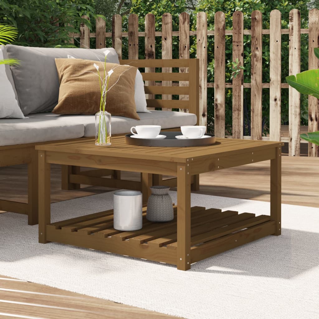 Mesa De Jardín Madera Maciza Abeto De Douglas 121X82,5X45 Cm