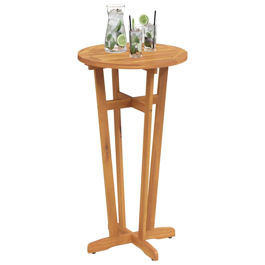 Mesa Alta De Jardín Madera Maciza De Acacia Ø60X105 Cm