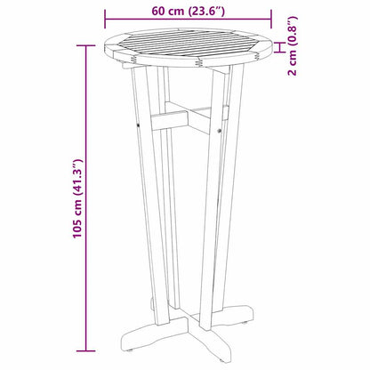 Mesa Alta De Jardín Madera Maciza De Acacia Ø60X105 Cm