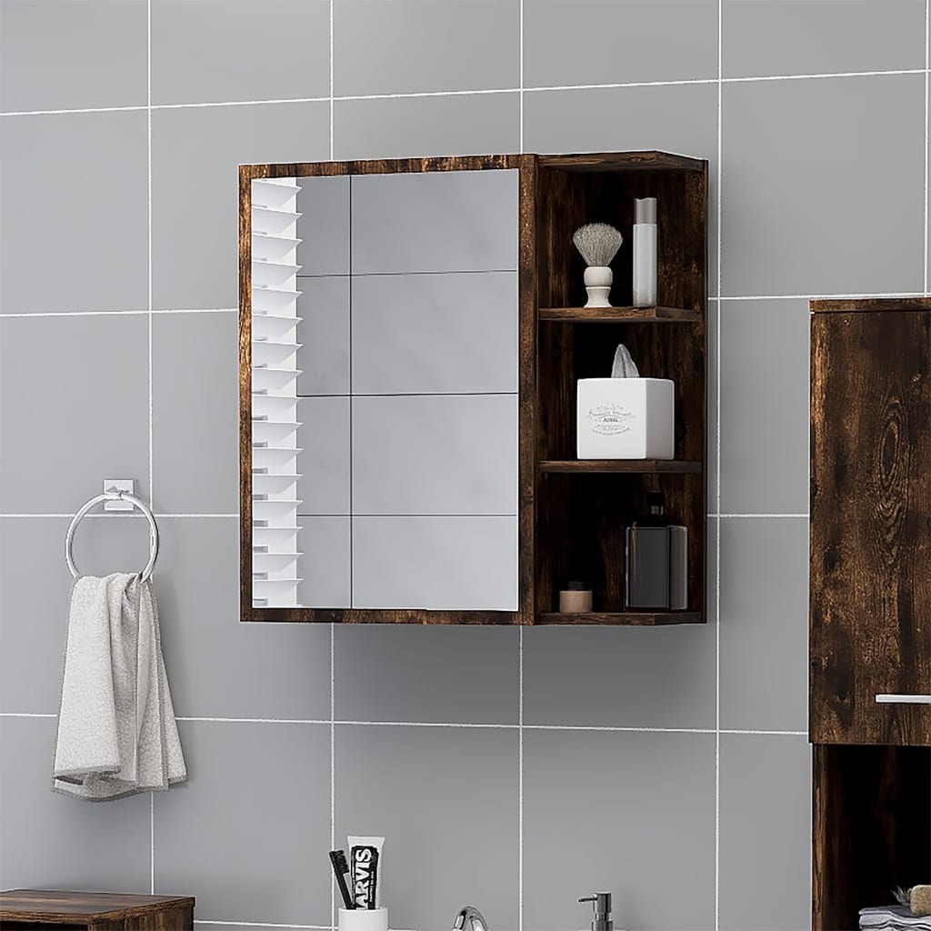 Armario Espejo De Baño Madera Envejecida 62,5X20,5X64 Cm