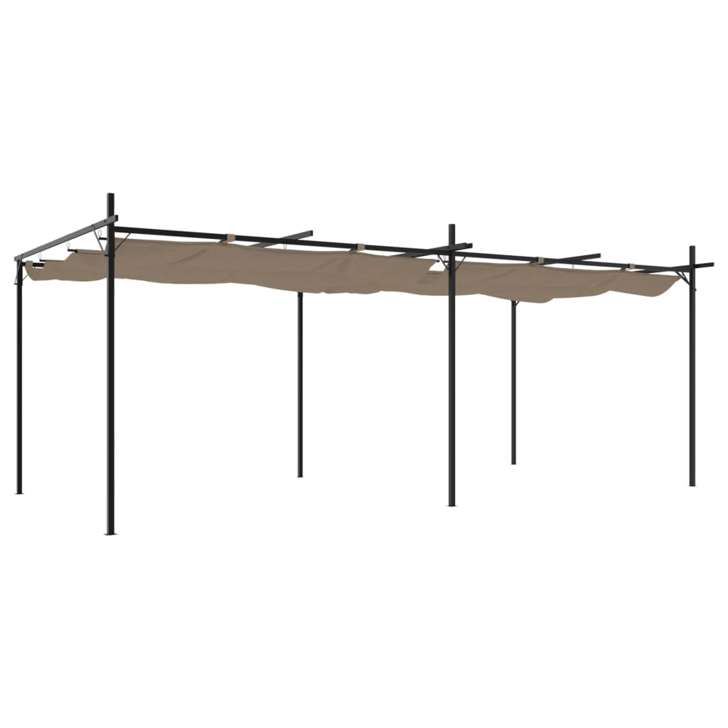 Pérgola Con Cubierta Retráctil Gris Taupe