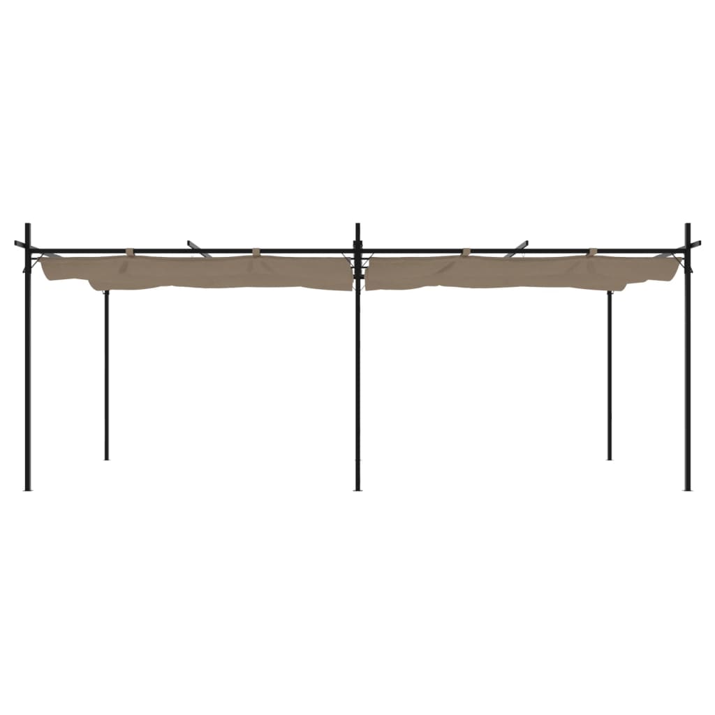 Pérgola Con Cubierta Retráctil Gris Taupe