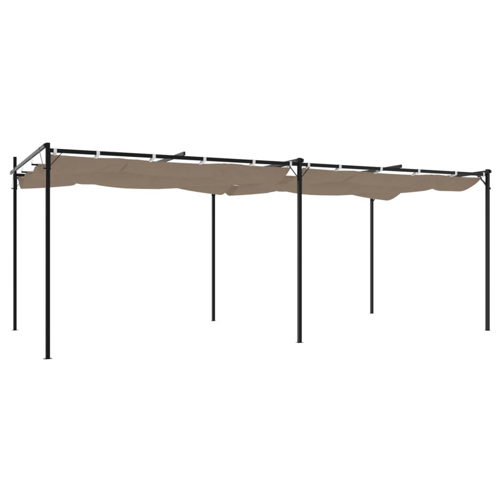 Pérgola Con Cubierta Retráctil Gris Taupe
