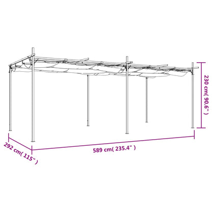 Pérgola Con Cubierta Retráctil Gris Taupe