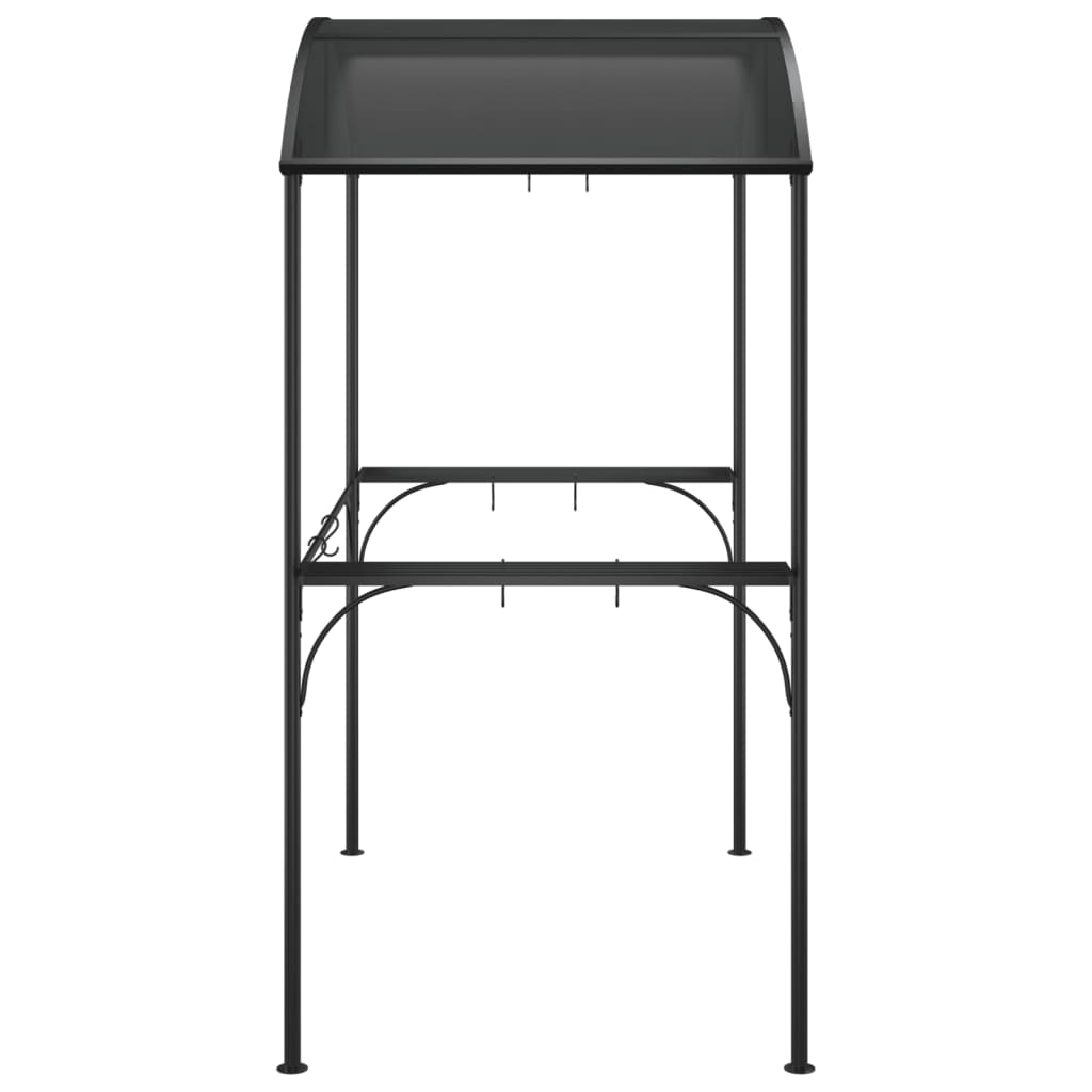 Cenador Barbacoa Estante Lateral Acero Antracita 220X115X230 Cm